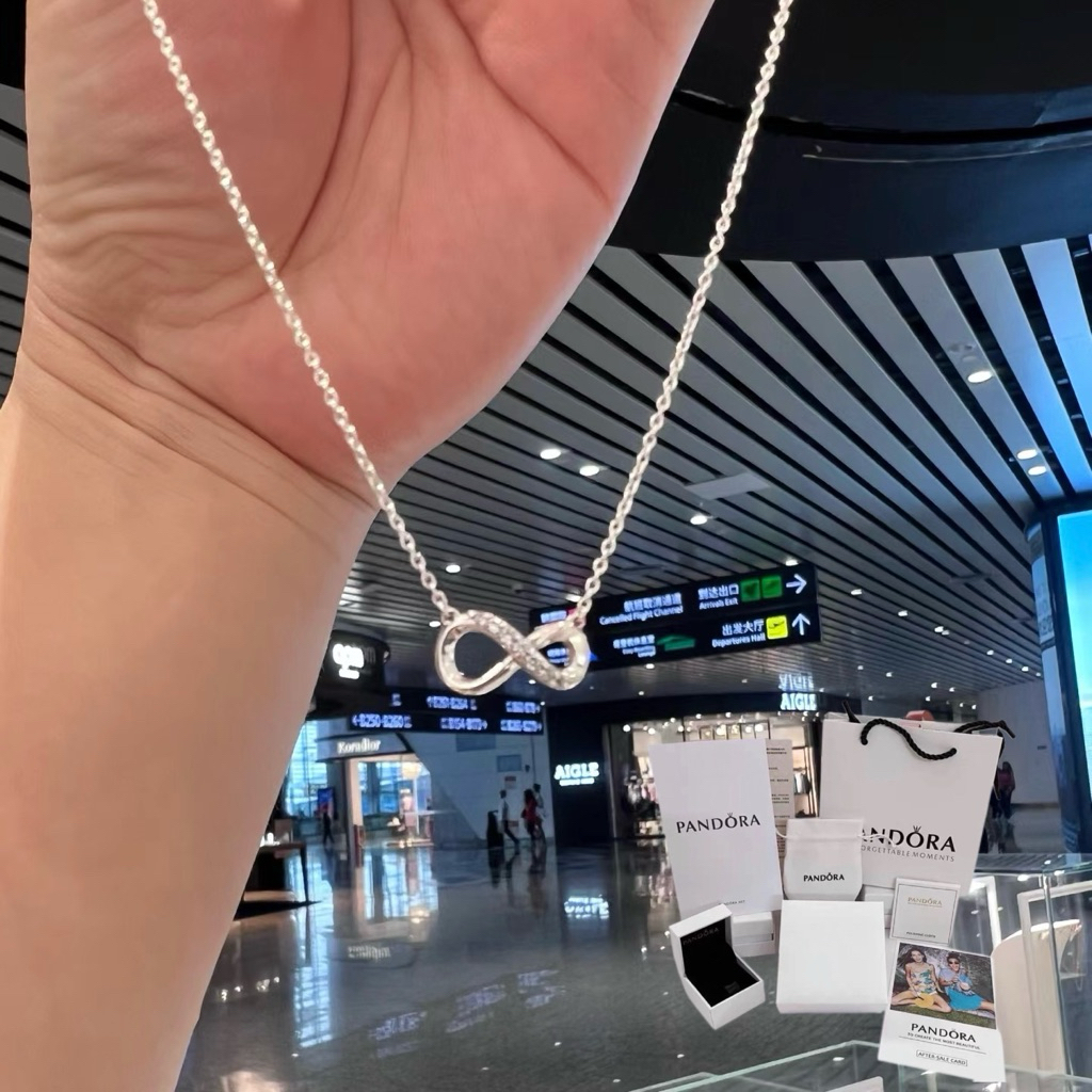 [ส่งจากกรุงเทพ] pandora เงิน925 สร้อยข้อมือ พร้อมจี้ Family Eternal Pendant Necklace ของขวัญสำหรับคนพิเศษ