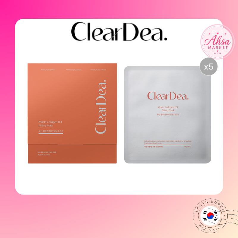 [ClearDea] Mucin Collagen EGF Fitting Mask 36g x 5 แผ่น | มาส์กแผ่นไฮโดรเจลเกาหลี | Mucin + คอลลาเจน