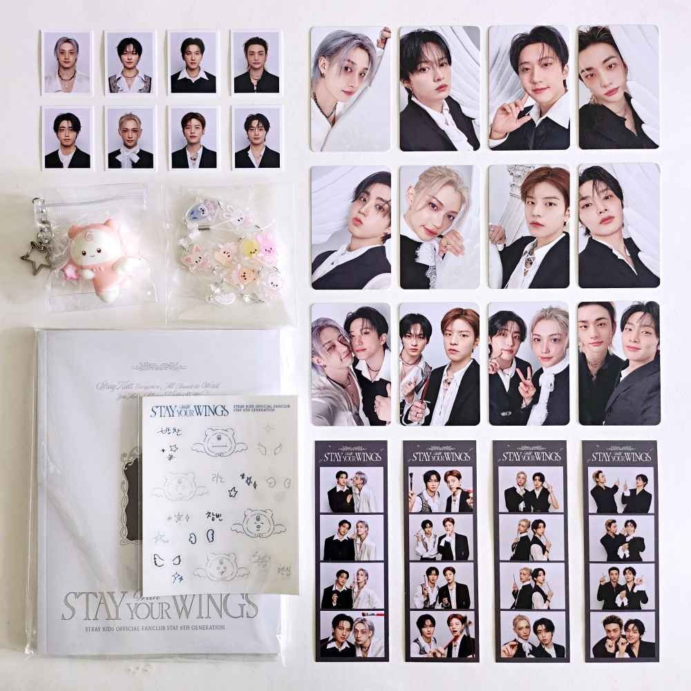 STRAY KIDS Official Fanclub STAY 6th Kit STAY พร้อมรูปถ่ายอย่างเป็นทางการของ WINGS