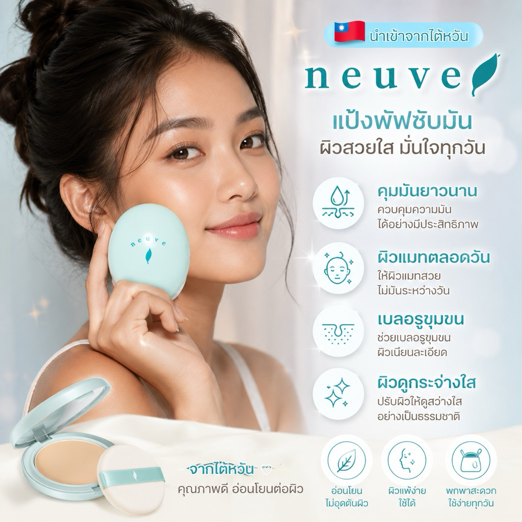 แป้งฝุ่นคุมมัน Shiseido Neuve 🇹🇼 หิ้วมาจากไต้หวันแท้100%พร้อมส่ง📦