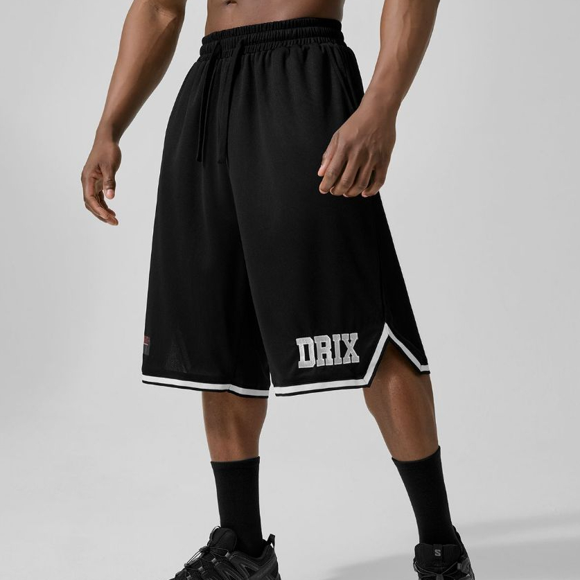 🇰🇷 DRIX Rugby Graphic Mesh Bermuda Pants กางเกงกีฬาขาสั้นสีดํา Korea Edition 29167