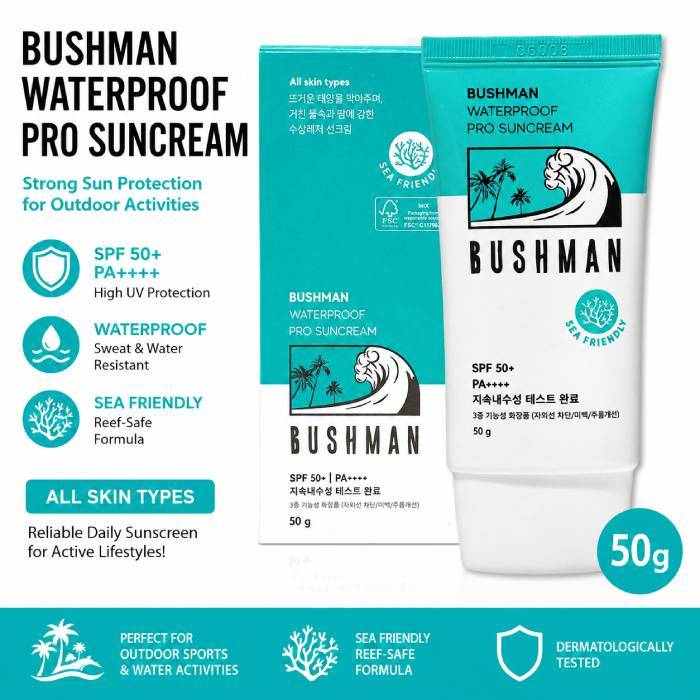 [Bushman] Waterproof Pro Suncream 50g / SPF50+ PA++++ / K-BEAUTY