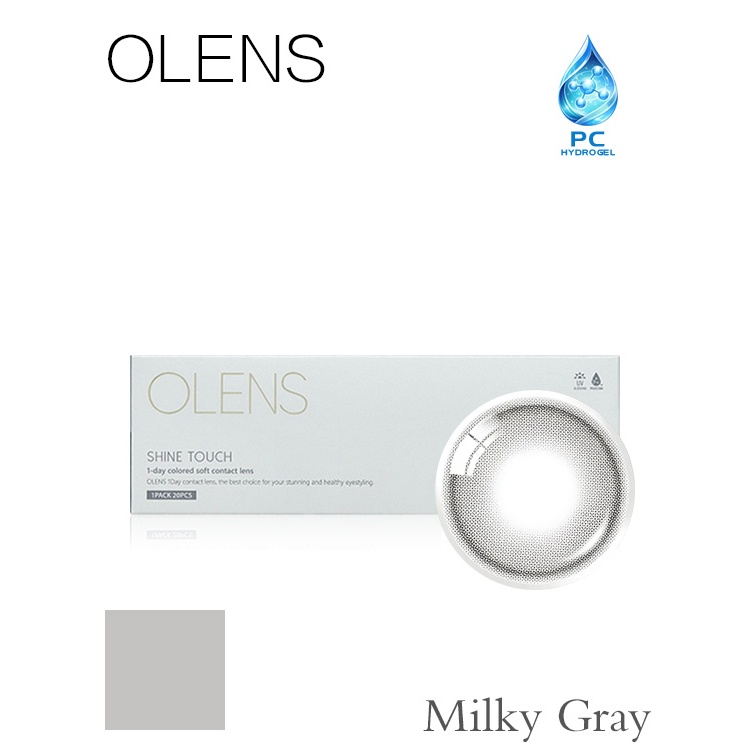 OLENS SHINE TOUCH MILKY สีเทา 1Day 20P คอนแทคเลนส์