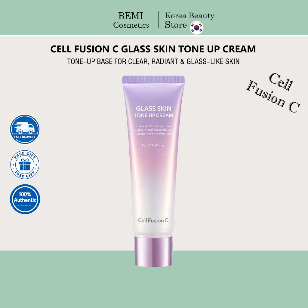 Cell Fusion C Glass Skin Tone Up Cream 50ml Moisturizing Tone Up Base Cream Bright-Looking Glass Ski