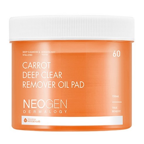 Neogen DERMALOGY Carrot Deep Clear Remover Oil Pad 60 แผ่น
