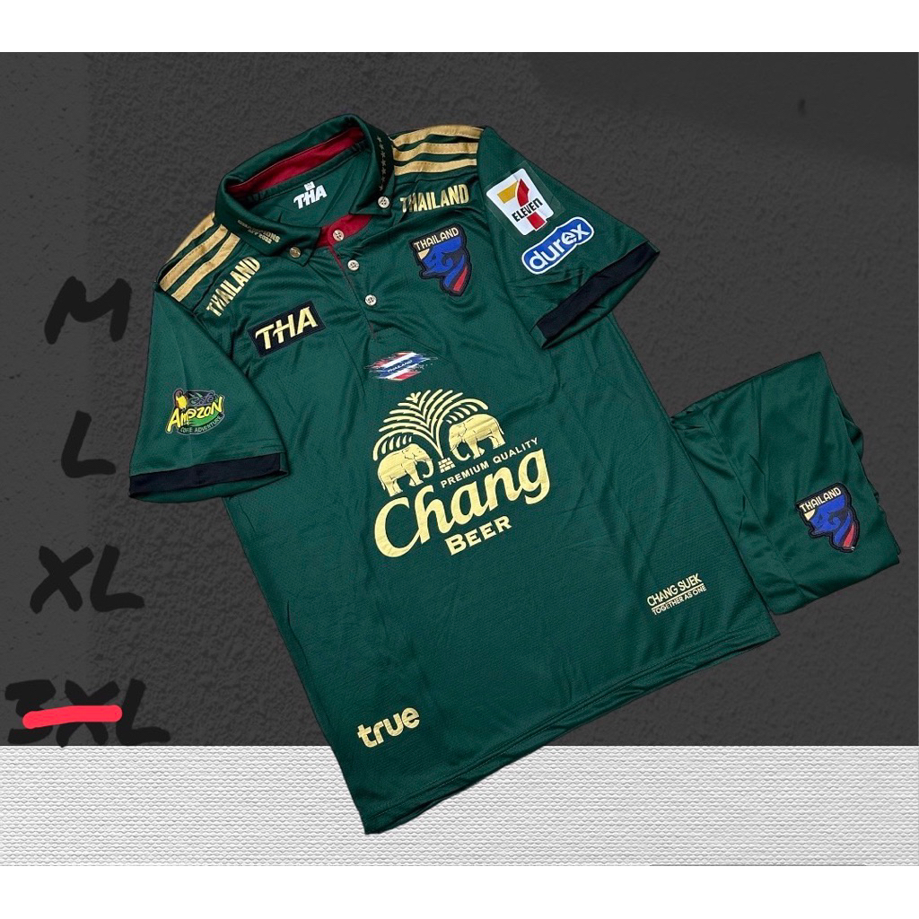 Newชุดบอลชุดกีฬาเสื้อพร้อมกางเกงผ้านิ่มเย็นใส่สบายขนาดไซร้M L XL  3xL