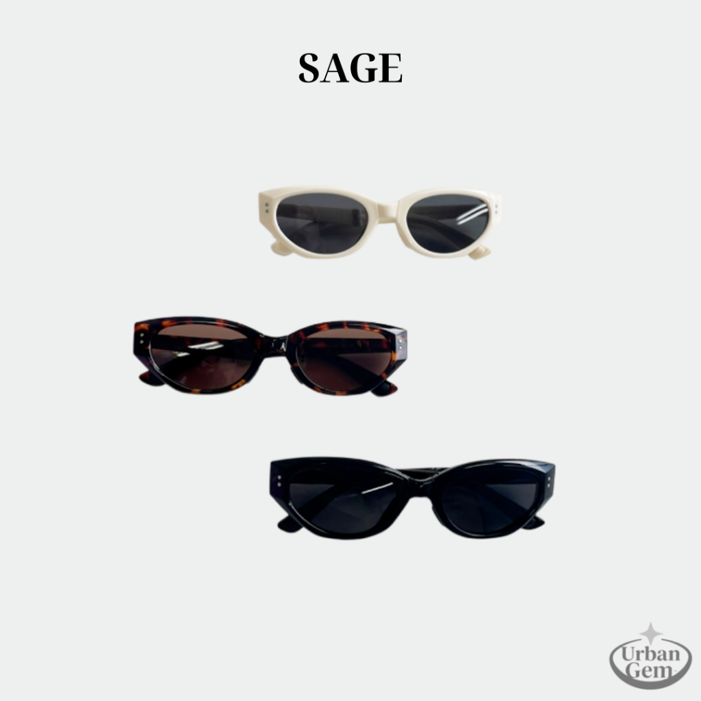 SAGE แว่นกันแดดแมวพับ (รวมเคส) (Leopard, Ivory, Black)