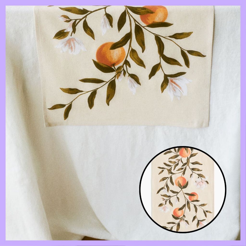 H&M Home Patterned Linen Blend Table Runner 45  150ซม