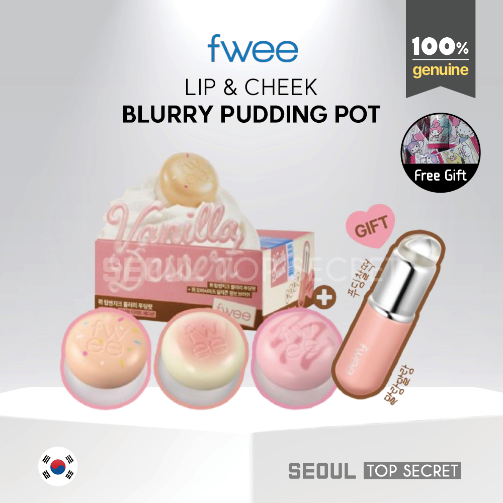 [fwee] Lip & Cheek Blurry Pudding Pot +Silicon Jumbo Brush #Vanilla Dessert Edition #ND00 Vanilla