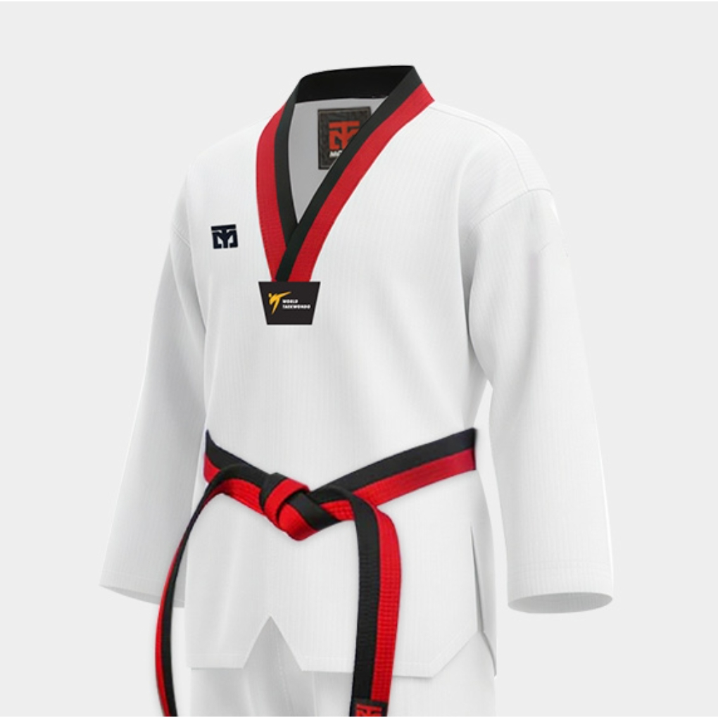 [Mooto] ชุดโดบกเทควันโด ชุดศิลปะการต่อสู้ Basic School Taekwondo Uniform Dobok - White/Red
