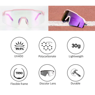 rnrn UV400 แว่นกันแดดโฟโตโครมิกสําหรับวิ่ง 6 สี - น้ําหนักเบา ป้องกันรังสียูวี แว่นตากลางแจ้ง