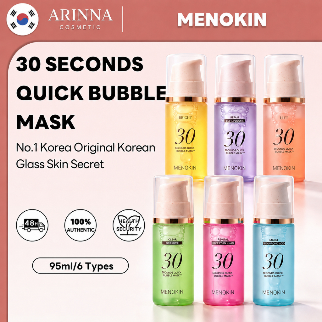 [MENOKIN] 30 Seconds Bubble Mask (Moist / Bright / Lift / Clear / Repair/ ROSE PDRN +NAD) 95ml