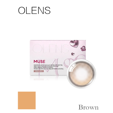 OLENS MUSE COLORS SHINE Brown คอนแทคเลนส์ 2P 1 เดือน