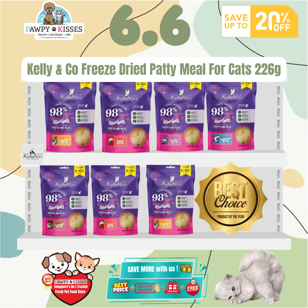 Kelly & Cos Freeze Dry Patty Meals For Cats I 226g/8oz (มัด 2 SAVE UP TO $9.70)