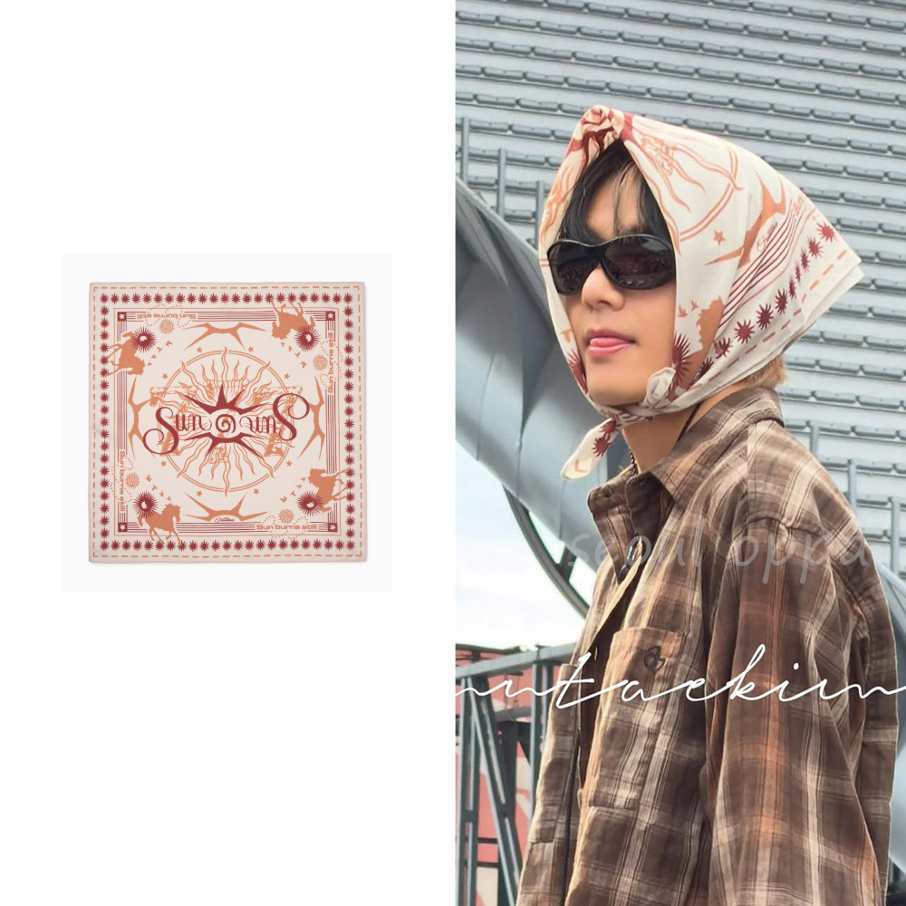 KOREA [ FREEMARIO ] SUN&SUN BANDANA / BTS V & FIFTY FIFTY YEWON ปิ๊กแท้ 100%