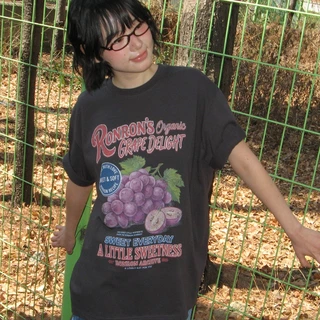 [RONRON] Vintage Grape Over Fit T Shirt / 3colors