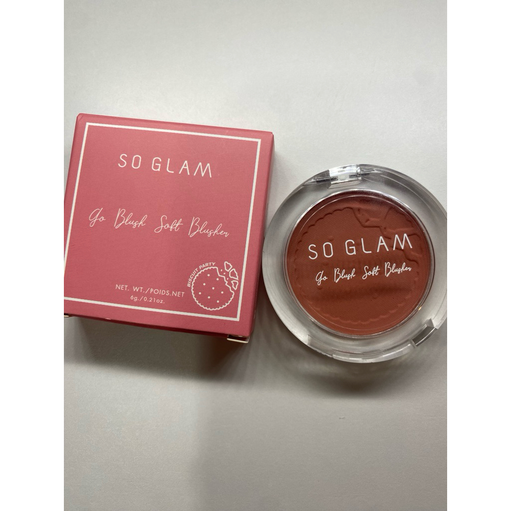 [พร้อมส่ง] บลัช so glam go blush soft blusher biscuit party เบอร์08-Rose ladyfinger