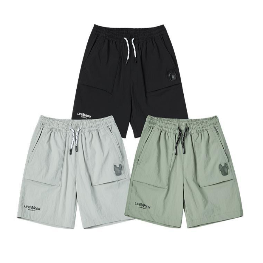 LIFEWORK KOREA Kids Proactive Short Pants Unisex Regular Fit Nylon Active Shorts Logo Detail 3 สี