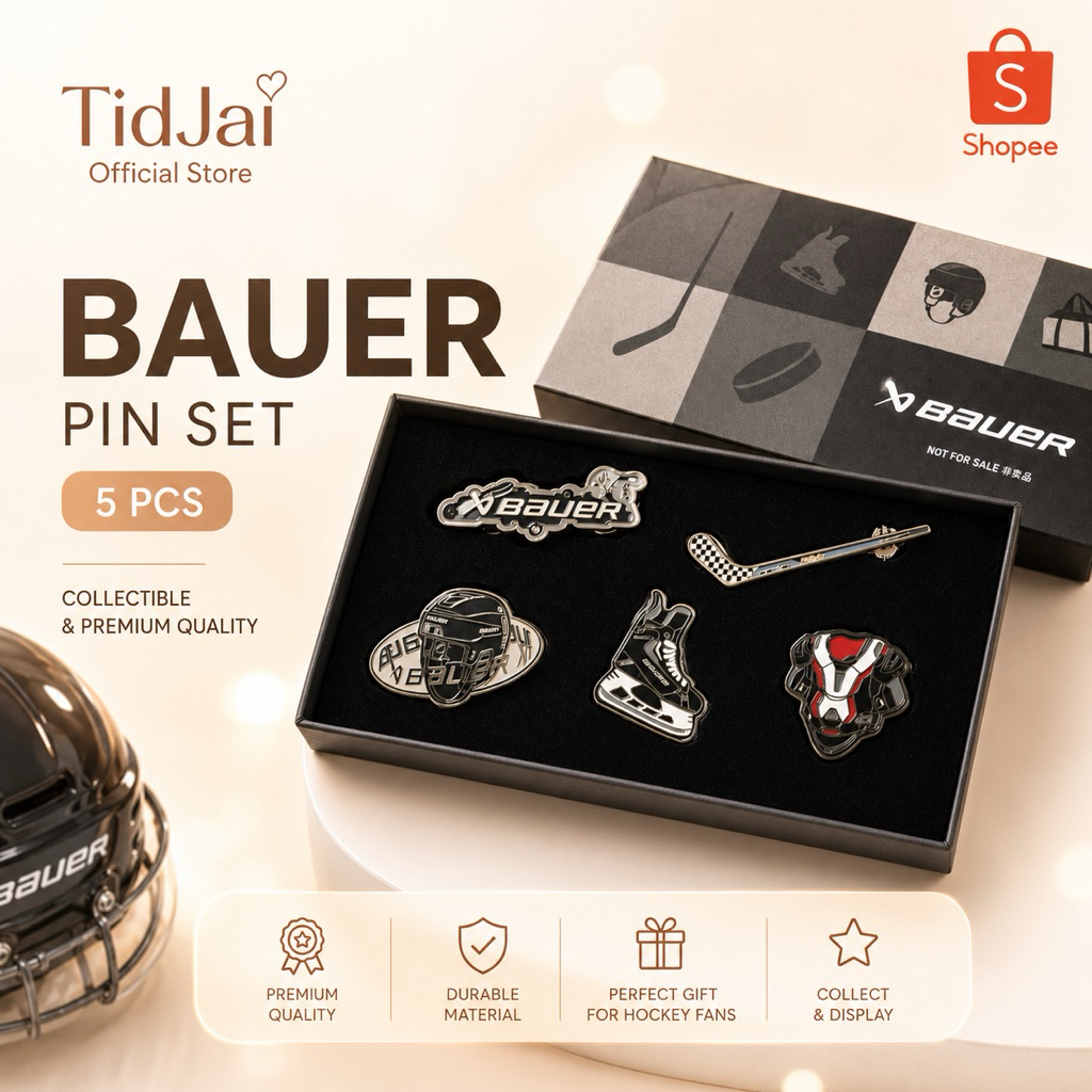 BAUER Hockey Pin Set ชุดเข็มกลัดฮอกกี้ 5 ชิ้น ของสะสม Ice Hockey Collection