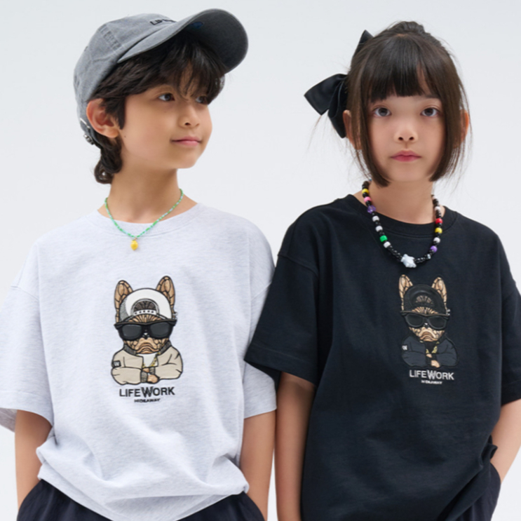 LIFEWORK KOREA Big Hipdog เสื้อยืดแขนสั้นเด็ก Regular Fit Cotton Casual Tee 3 สี LK252TS529