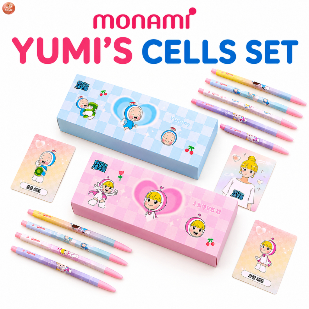 Monami x Yumis Cells 3 Color Pen Set เครื่องเขียนเกาหลีน่ารัก