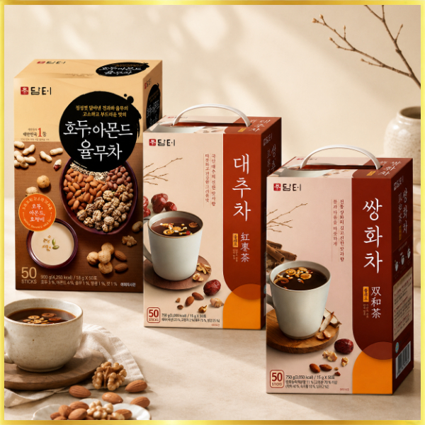 [Made in Korea] Korean Traditional Tea Stick Set Walnut Almond Job's Tears Jujube Tea Ssanghwa Tea DAMTUH