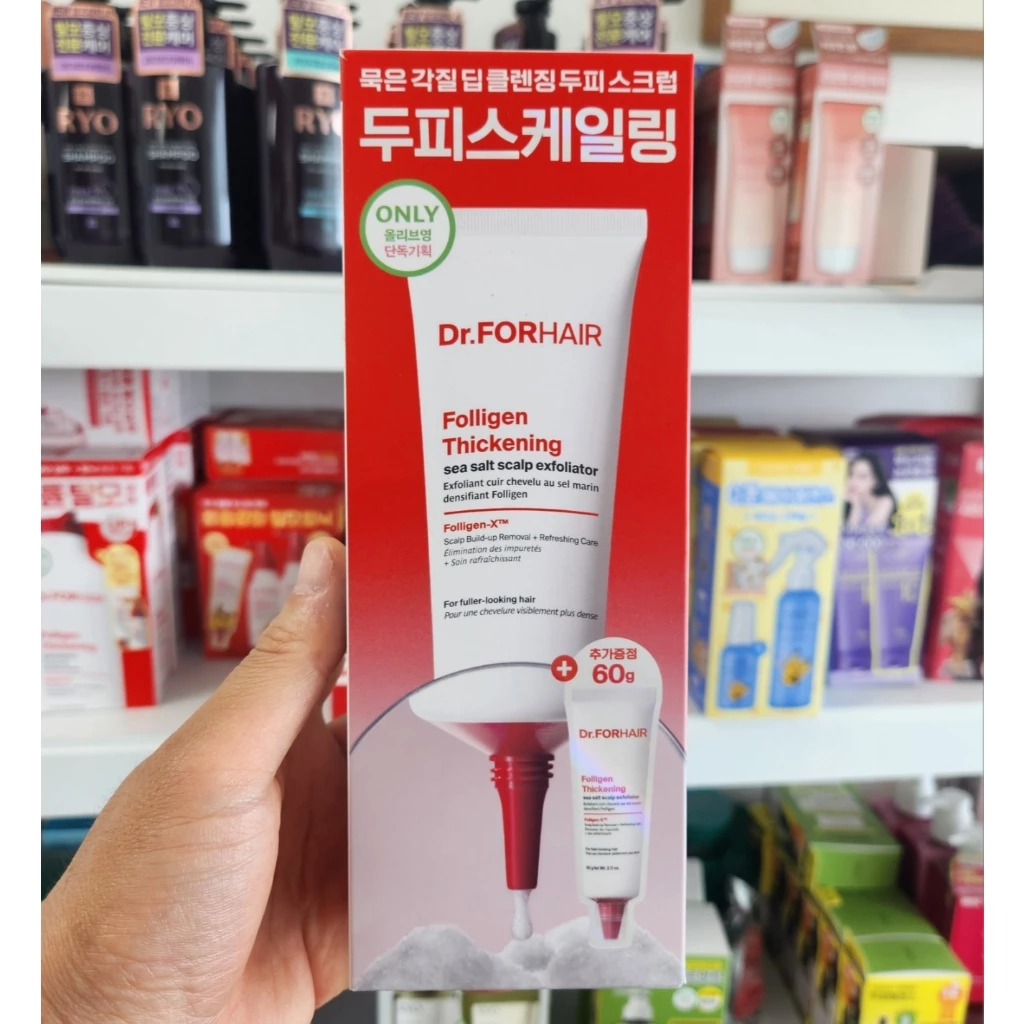 Dr.FORHAIR Folligen Sea Salt Scalp Exfoliator 250g + แชมพู 50g