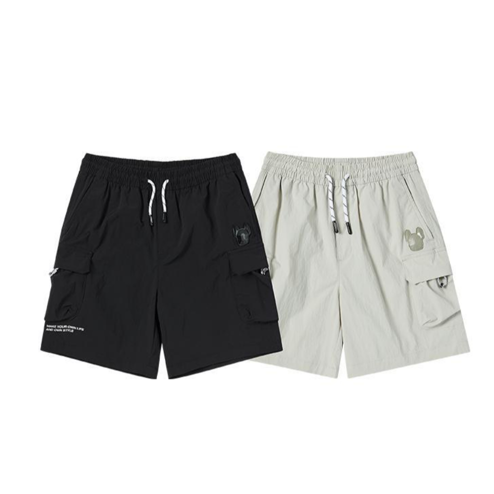 LIFEWORK KOREA Kids Proactive Cargo Short Pants Unisex Regular Fit Nylon Cargo Shorts Rubber Patch Detail 2 สี LK242WS512