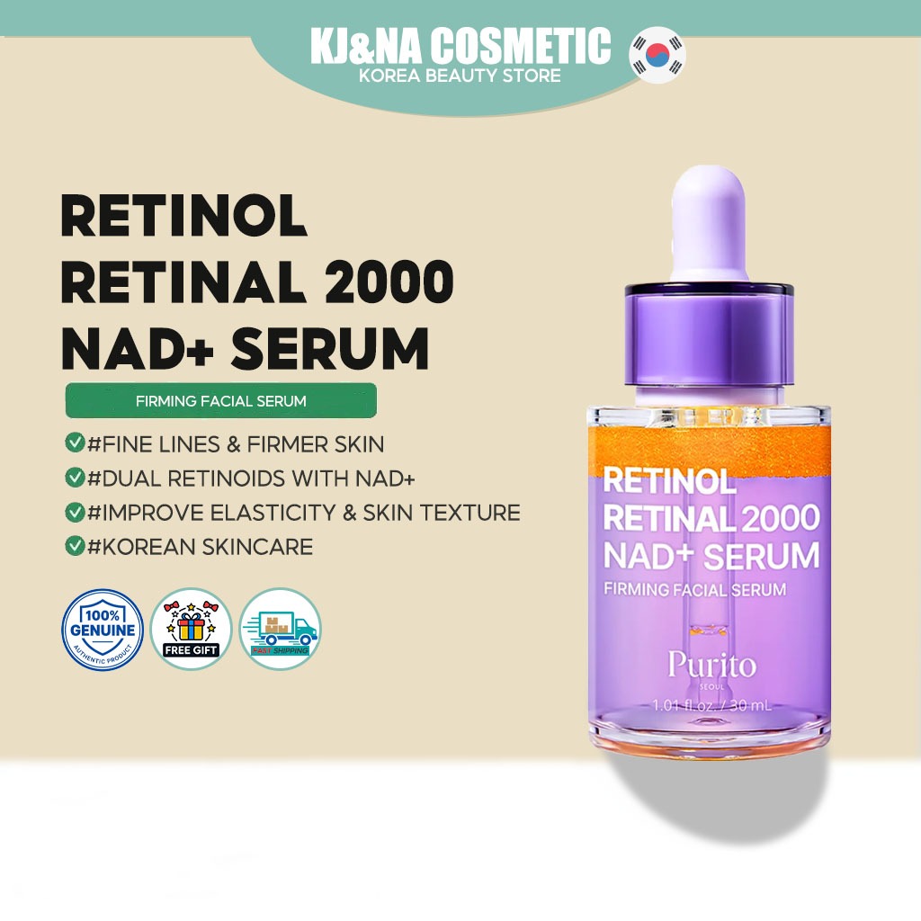 PURITO Retinol 0.1% + Retinal 0.1% เซรั่มบํารุงผิวหน้าต่อต้านวัย 30ml