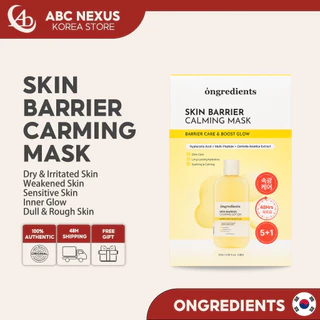 ONGREDINENTS Skin Barrier Calming Mask 6ea | Hydrating Daily Face Mask สําหรับผิวแพ้ง่าย