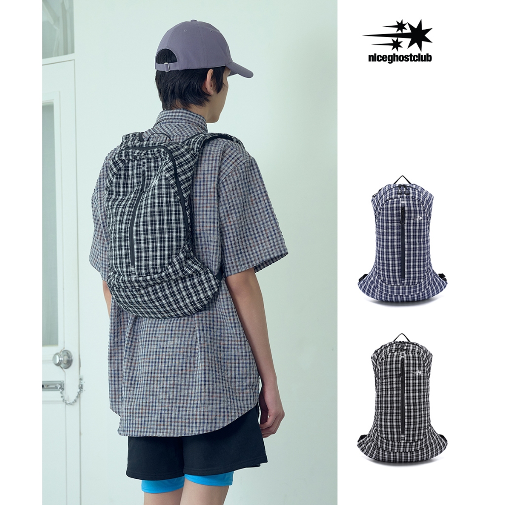 [niceghostclub] SEERSUCKER TRAVEL BACKPACK
