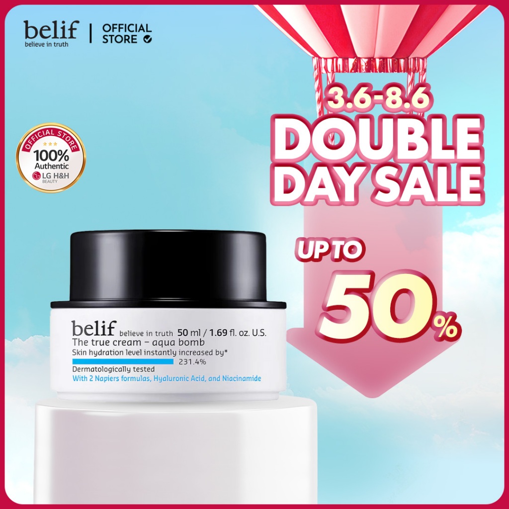 BELIF The true Aqua Bomb Cream 50ml | เจลครีมบำรุงผิวเข้มข้น ซึมไวไม่เหนอะ เติมน้ำลึกทันที คุมมัน ลดรูขุมขน | LGBEAUTY OFFICIAL