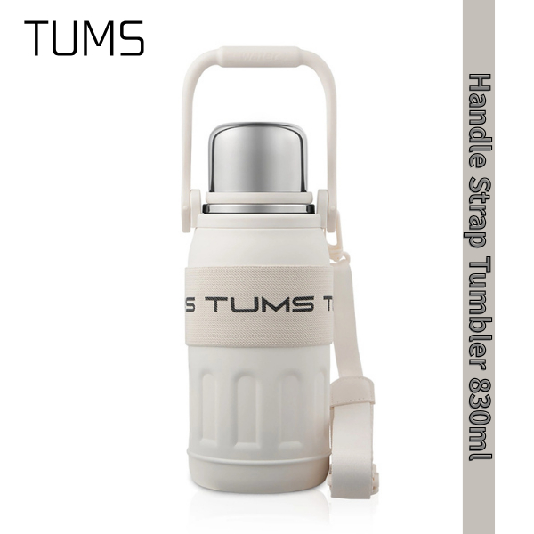 TUMS แก้วน้ําสายหูหิ้ว 830ml (ครีมไวท์)