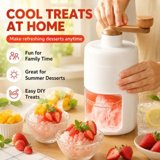 Hand-operated Ice Shaver Machine - Household Manual Ice Planer for Perfect Ice Kachang & Drinks