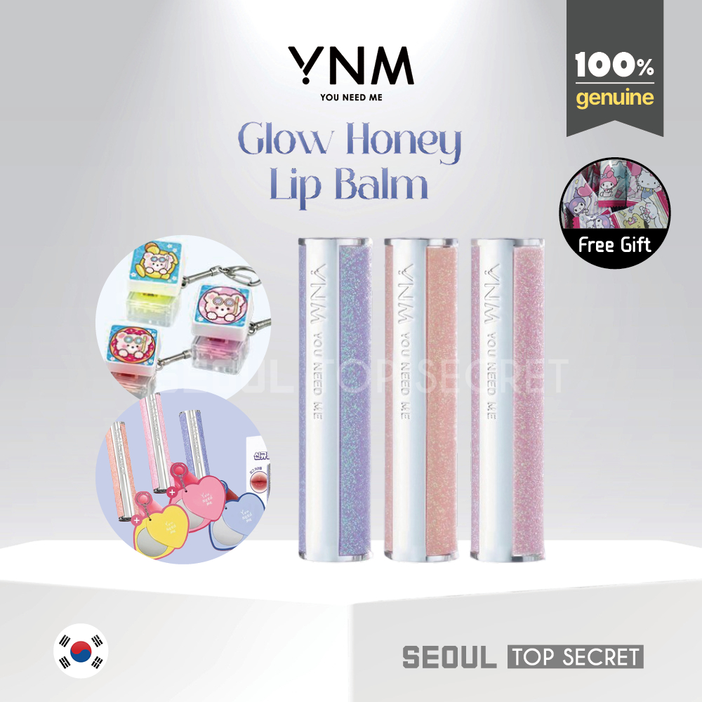 [YNM] Glow Honey Lip Balm + LED Keycap or Keyring Mirror (Even Coral/Apple Lit/Fig Caramel)