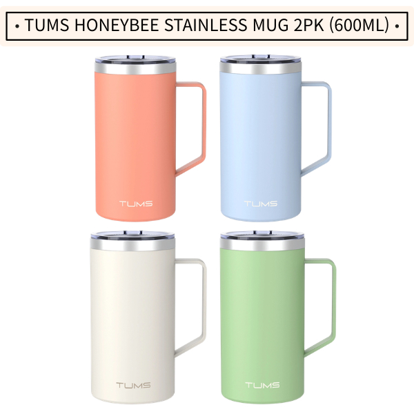 TUMS Honeybee แก้วสแตนเลส 2PK (600ml)