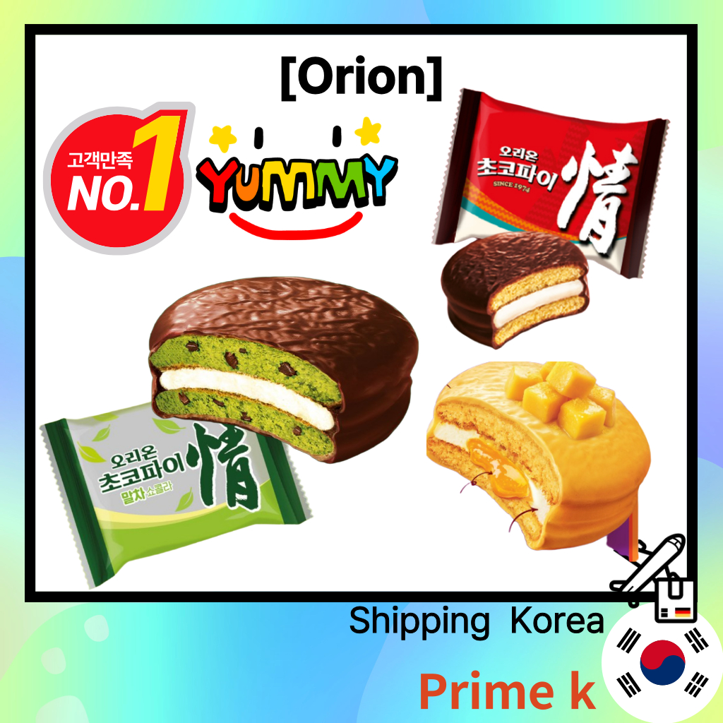 Orion Choco Pie 3 Types/Original , Matcha Chocolate , Mango Lassi/จํากัดรสเกาหลีอินเทรนด์