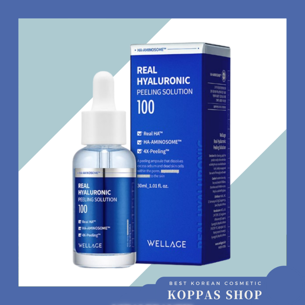 [WELLAGE] Real Hyaluronic Peeling Solution, 30ml, 1pc / Korean Peeling Solution / Exfoliating Effect