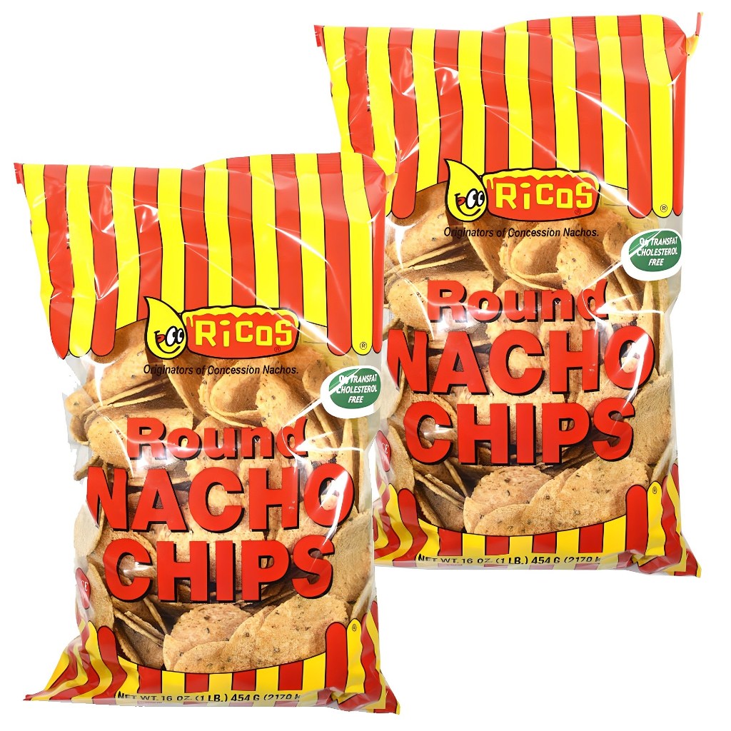 Ricos Round Nacho Chips 454g x 2 ถุง Original Corn Tortilla Chips Party Snack สไตล์เม็กซิกัน Nachos 