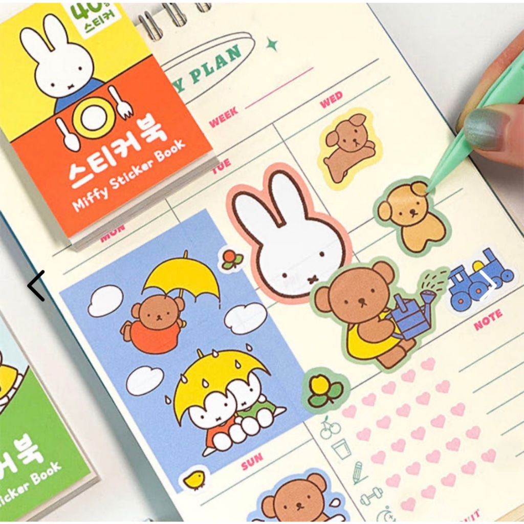 Miffy Mini Sticker Book สุ่ม 2 ประเภทกระเป๋าสติกเกอร์ Deco น่ารัก