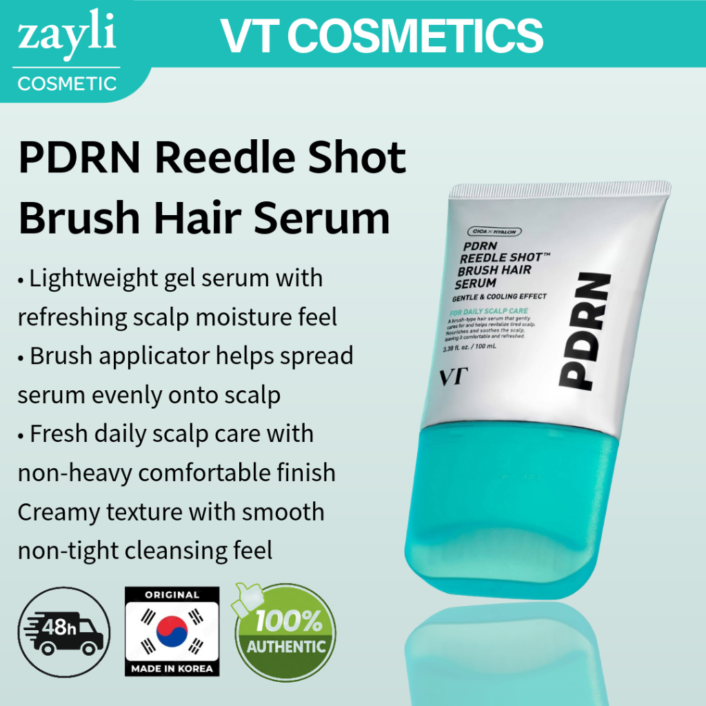 VT PDRN Reedle Shot Brush เซรั่มบํารุงผม 100ml | หนังศีรษะ บาลานซ์ แคร์ | แบบแปรงระบายความร้อน