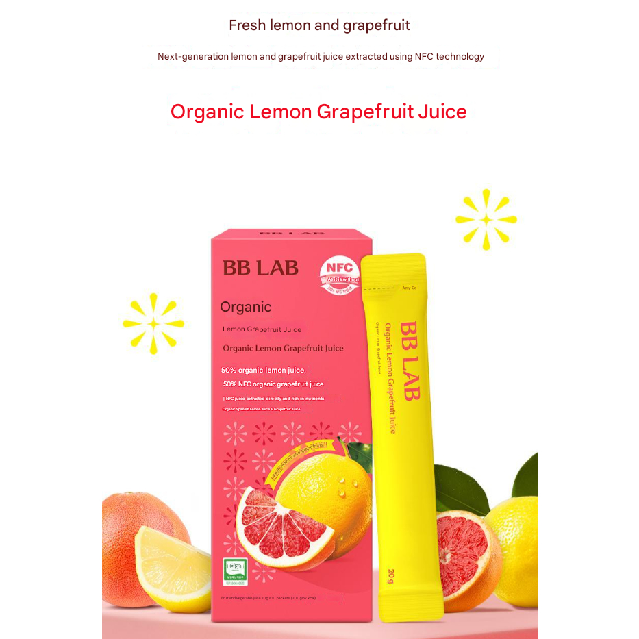 [BB LAB] BB LAB น้ําองุ่นมะนาวออร์แกนิกบริสุทธิ์ 10 ซอง (อุปทาน 10 วัน) ชาเครื่องดื่มเพื่อสุขภาพความ