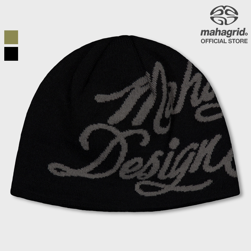 [MAHAGRID] INK LOGO KNIT BEANIE_สไตล์เกาหลี