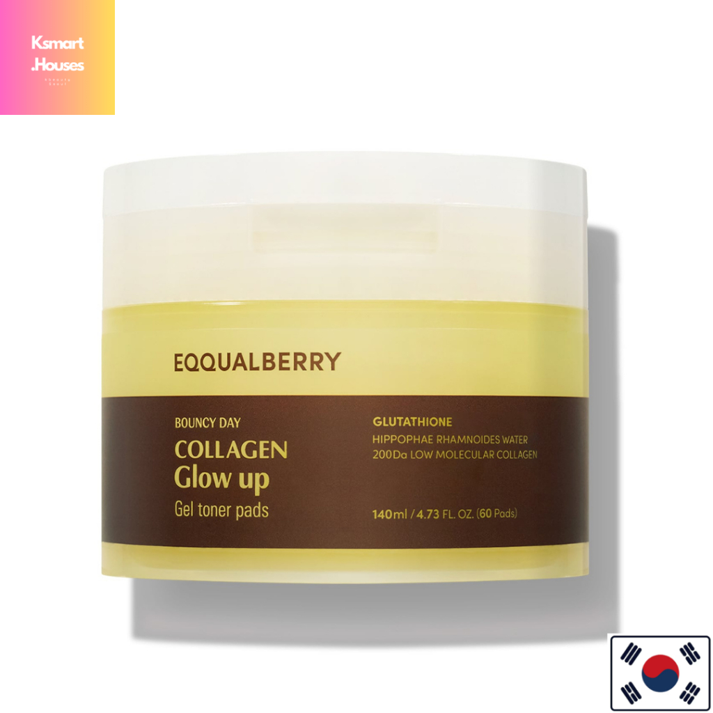 Equalberry Collagen Glow Up Gel Toner Pads 60 แผ่น