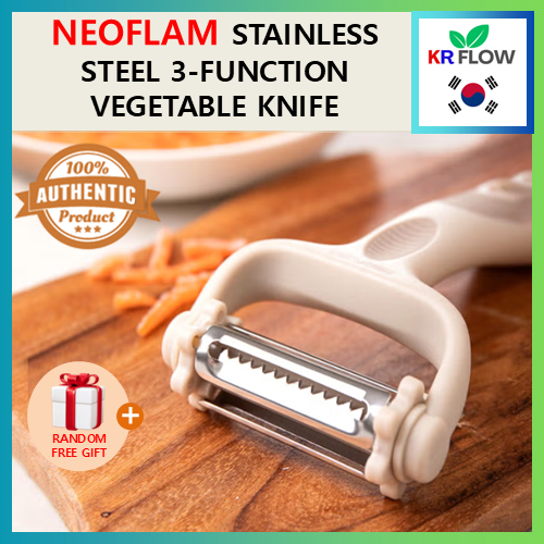 [Neoflam] มีดหั่นผักสแตนเลส 3 ฟังก์ชั่น + RANDOM FREE GIFT / Daiso Korea