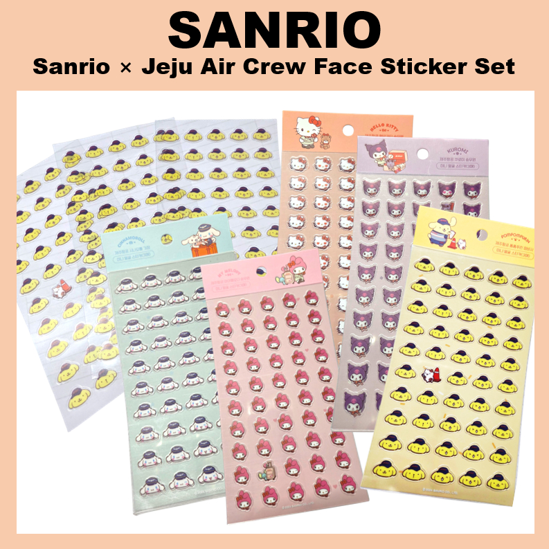 [SANRIO] Sanrio Jeju Air Crew sanrio Face Sticker 3p Set