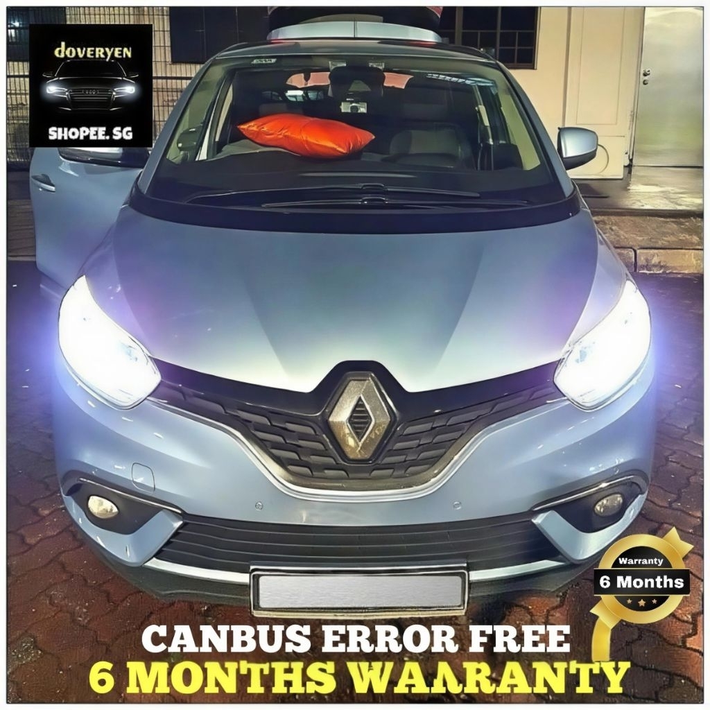 Renault Captur Kadjar Scenic 4 IV 6500k สีขาว Canbus LED ไฟหน้า/หลอดไฟหมอกข้อผิดพลาดฟรี - H1 H7 H8 H