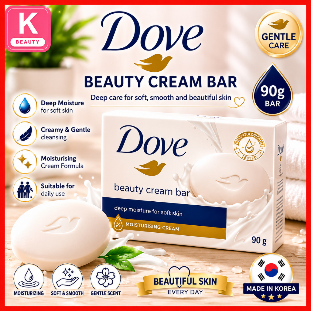 [dove] Beauty Cream Bar, 90g, 1 ชิ้น / Korean Beauty Cream Bar / สูตรให้ความชุ่มชื้น / ของแท้ 100% โ