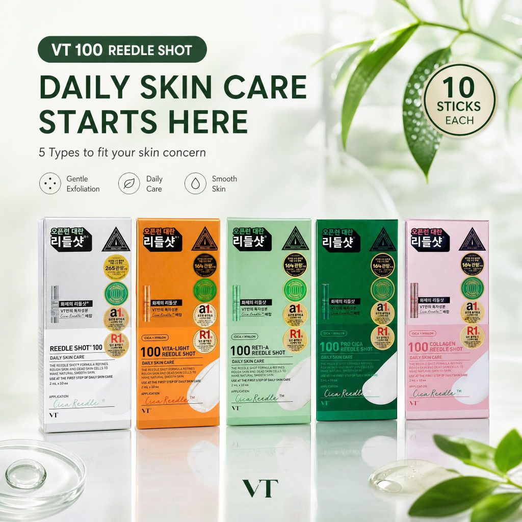 VT Cosmetics Reedle Shot 100 Stick Pouch 2ml x 10pcs (ต้นฉบับ / คอลลาเจน / Vita-Light / Reti-A / Pro