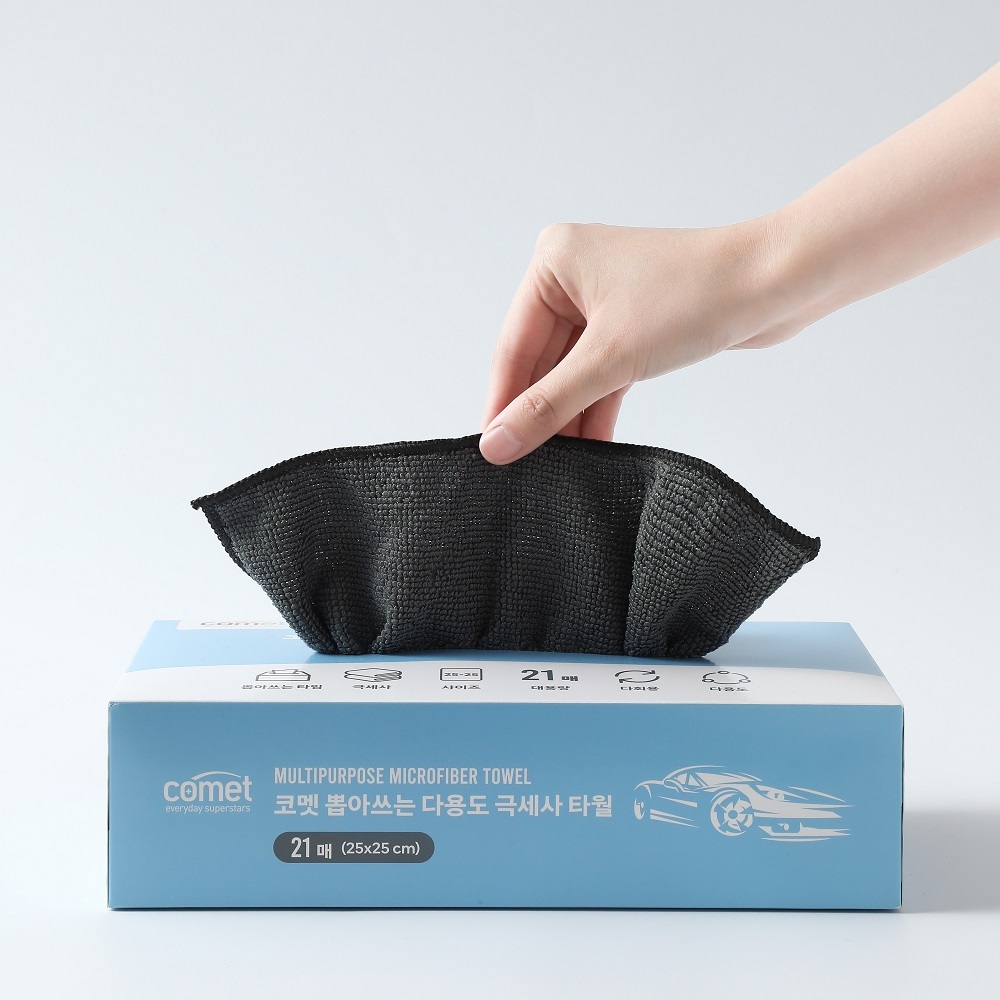 Comet ผ้าขนหนูล้างรถไมโครไฟเบอร์แบบใช้แล้วทิ้ง 21 แผ่นสีเทาผ้าทําความสะอาดแบบใช้ซ้ําได้สําหรับรายละเ
